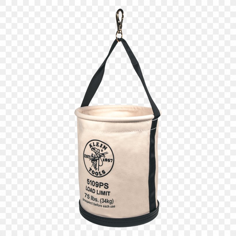 Tool Bags Klein Tools Tool Storage Bins 30cm . Straight-Wall Bucket Beige 5109S Klein Tools 5109S Number 6 Canvas Wide-Opening Straight-Wall Bucket, PNG, 1000x1000px, Klein Tools, Bag, Bucket, Handle, Manufacturing Download Free