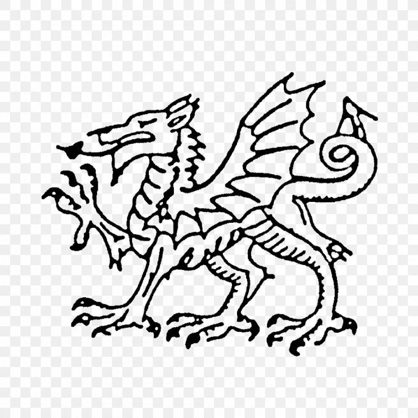 Welsh Dragon Rubber Stamp, PNG, 1000x1000px, Welsh Dragon, Area, Art, Artwork, Black Download Free