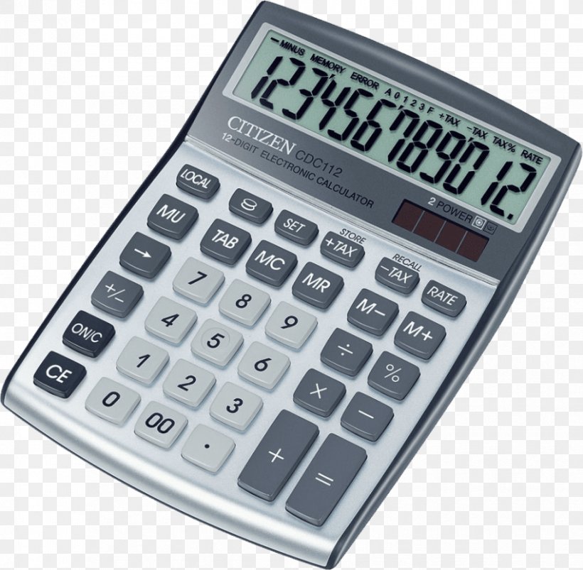 Scientific Calculator Calucalor Citizen Office CDC 80 Display Citizen CCC-112RD Citizen CDC-112, PNG, 850x833px, Calculator, Calculator Watch, Citizen Holdings, Computer, Electronics Download Free