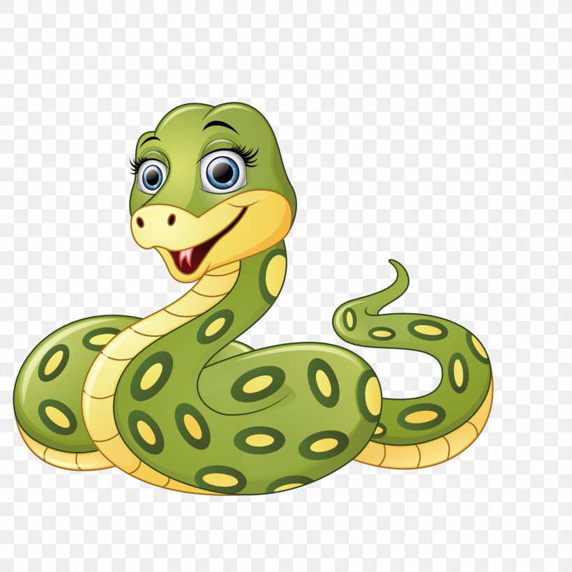 Snake Cartoon Green Anaconda, PNG, 1800x1800px, Snake, Cartoon, Cuteness, Grass, Green Download Free