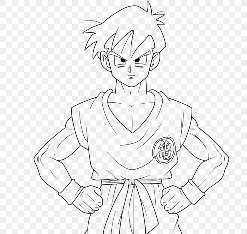 Yamcha Gohan Pan Piccolo Line Art, PNG, 918x870px, Watercolor, Cartoon, Flower, Frame, Heart Download Free