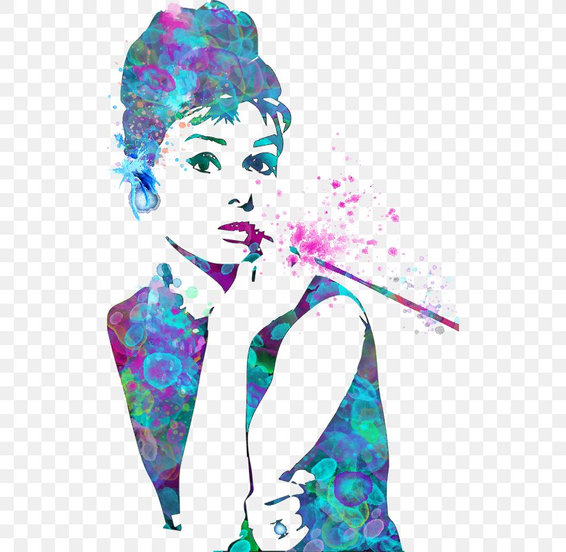 Audrey Hepburn Pop Art Painting Canvas Print, PNG, 510x800px, Watercolor, Cartoon, Flower, Frame, Heart Download Free