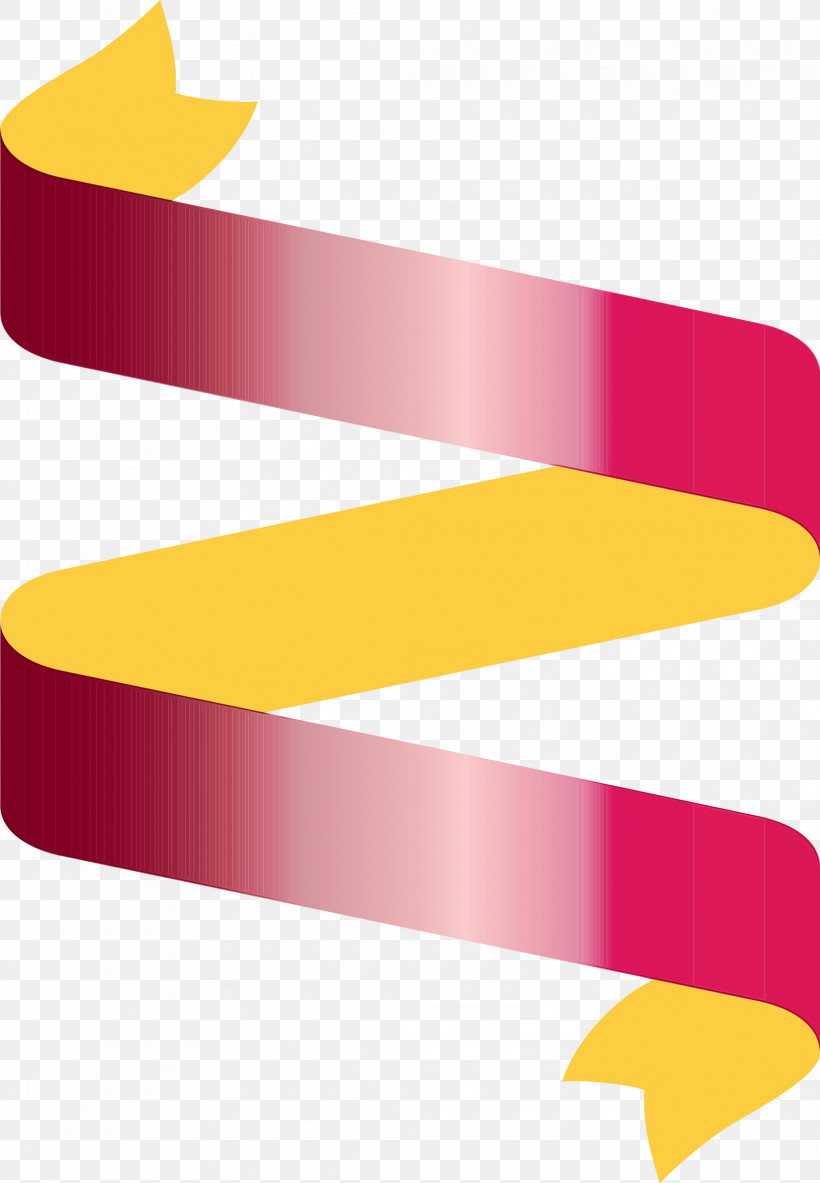 Line Yellow Material Property Font Logo, PNG, 2078x2999px, Ribbon, Line, Logo, Magenta, Material Property Download Free