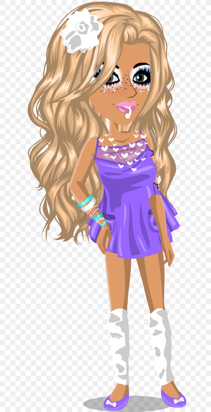 MovieStarPlanet Brown Hair Long Hair Barbie Blond, PNG, 628x1600px, Watercolor, Cartoon, Flower, Frame, Heart Download Free