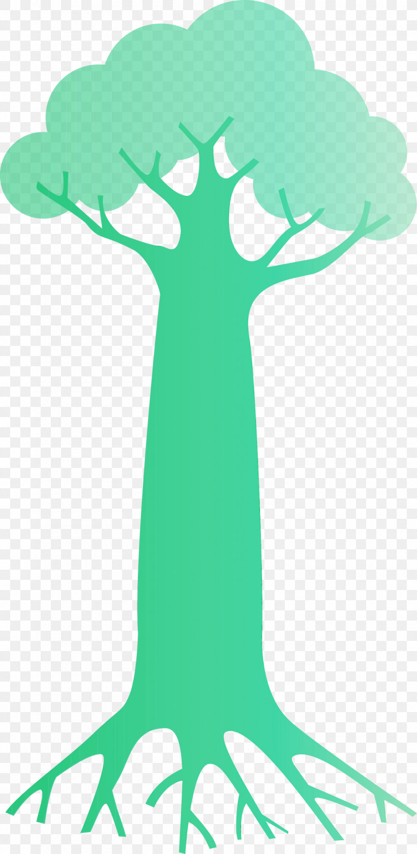 Plant Stem Cartoon Silhouette Leaf Green, PNG, 1465x3000px, Cartoon Tree, Abstract Tree, Beak, Cartoon, Character Download Free