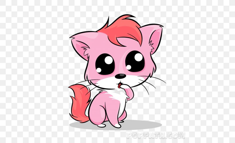 Kitten Whiskers Pink Cat Clip Art, PNG, 500x500px, Watercolor, Cartoon, Flower, Frame, Heart Download Free