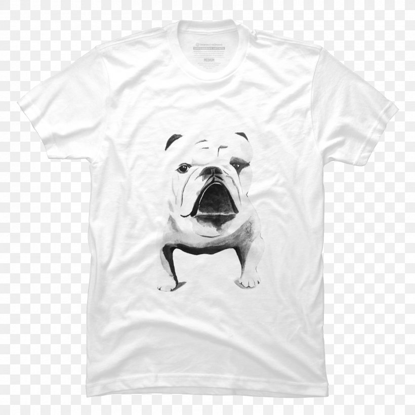 T-shirt Non-sporting Group Design By Humans Bulldog Drawing, PNG, 1800x1800px, Tshirt, Black, Black And White, Brand, Bulldog Download Free