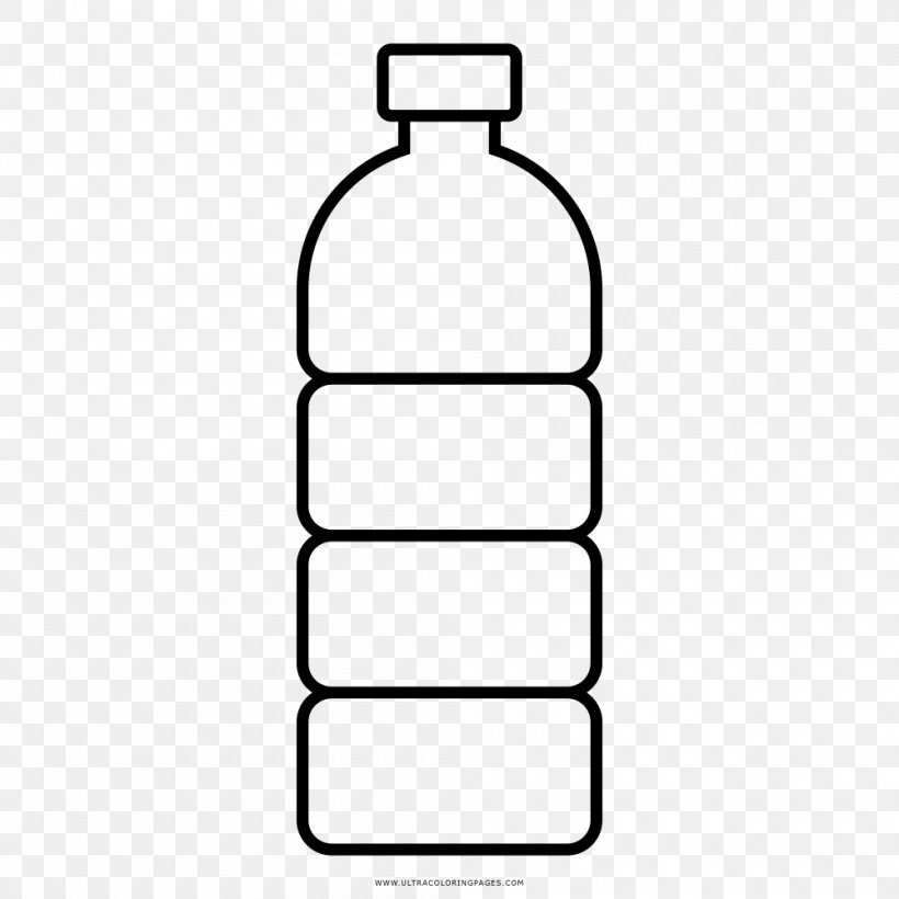 Water Bottles Plastic Bottle Drawing, PNG, 1000x1000px, Water Bottles, Aerosol Spray, Area, Black And White, Bottle Download Free
