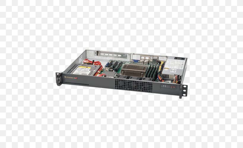 Computer Servers Supermicro 5019S-M Barebone 1U Rack Unit 19-inch Rack Super Micro Computer, Inc., PNG, 500x500px, 19inch Rack, Computer Servers, Barebone Computers, Computer, Computer Component Download Free