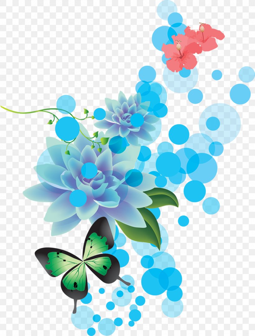 Hand Painted Blue Summer Circle Flowers, PNG, 1403x1847px, Blue, Aqua, Butterfly, Clip Art, Concepteur Download Free
