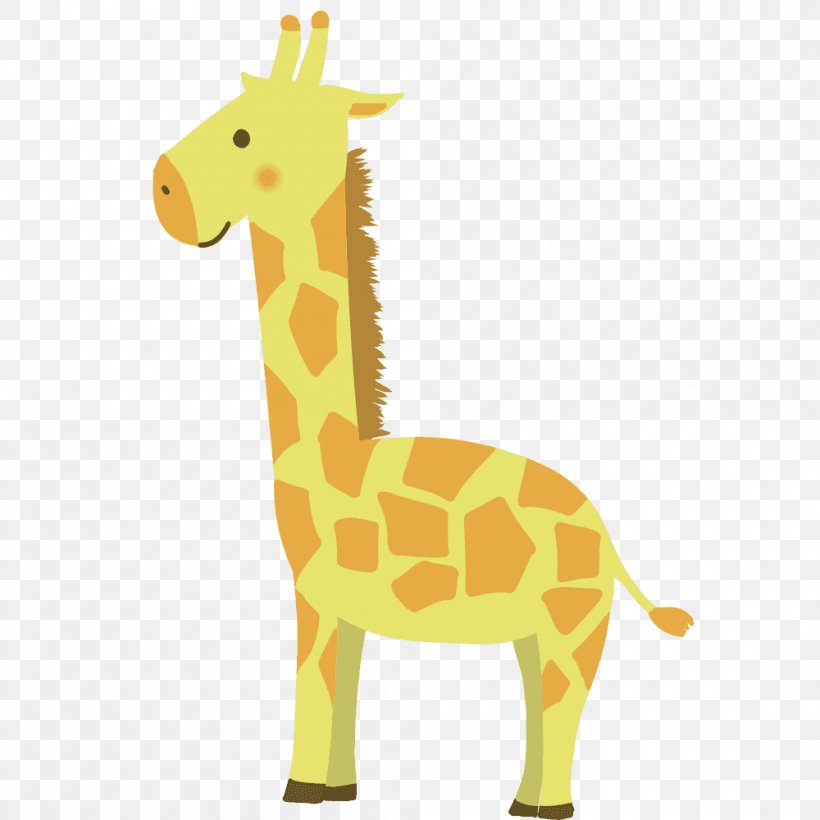 Giraffe Neck Terrestrial Animal Wildlife Clip Art, PNG, 1000x1000px, Giraffe, Animal, Animal Figure, Fauna, Giraffidae Download Free