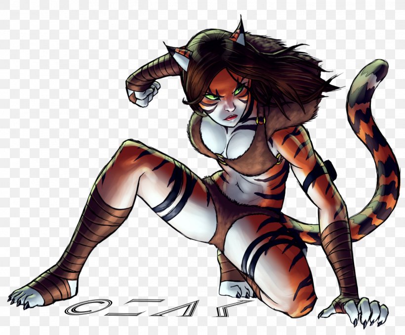 Tiger Catwoman Comics Artist Demon, PNG, 1450x1199px, Tiger, Big Cat, Big Cats, Carnivoran, Cartoon Download Free