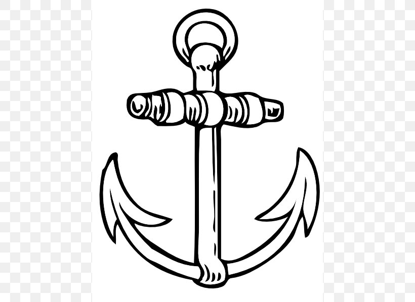 Anchor Drawing Black And White Clip Art, PNG, 456x598px, Anchor, Artwork, Black And White, Cartoon, Drawing Download Free