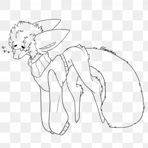 Fox - Line Art Pony Tails Drawing PNG