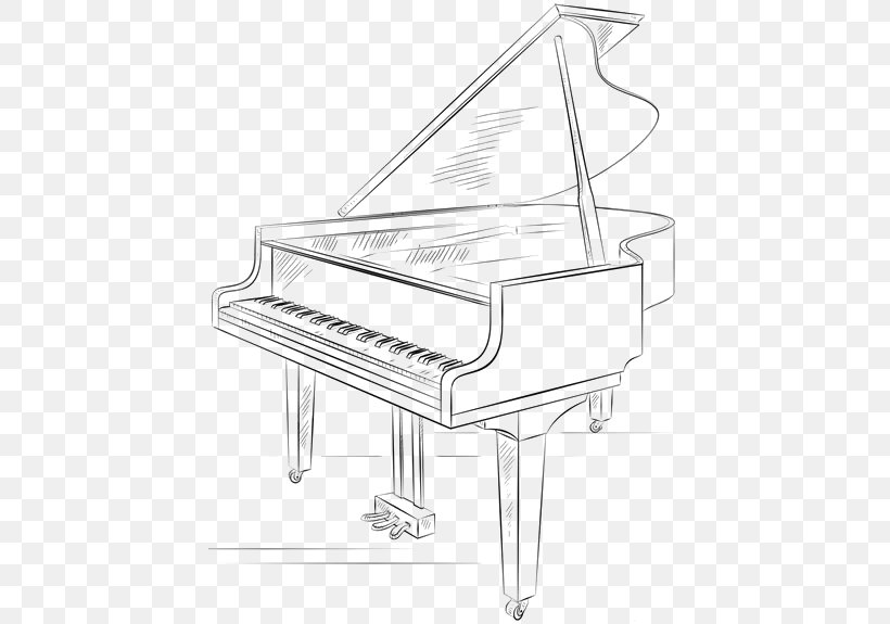 Grand Piano Drawing Musical Instrument Coloring Book, PNG, 435x575px, Watercolor, Cartoon, Flower, Frame, Heart Download Free