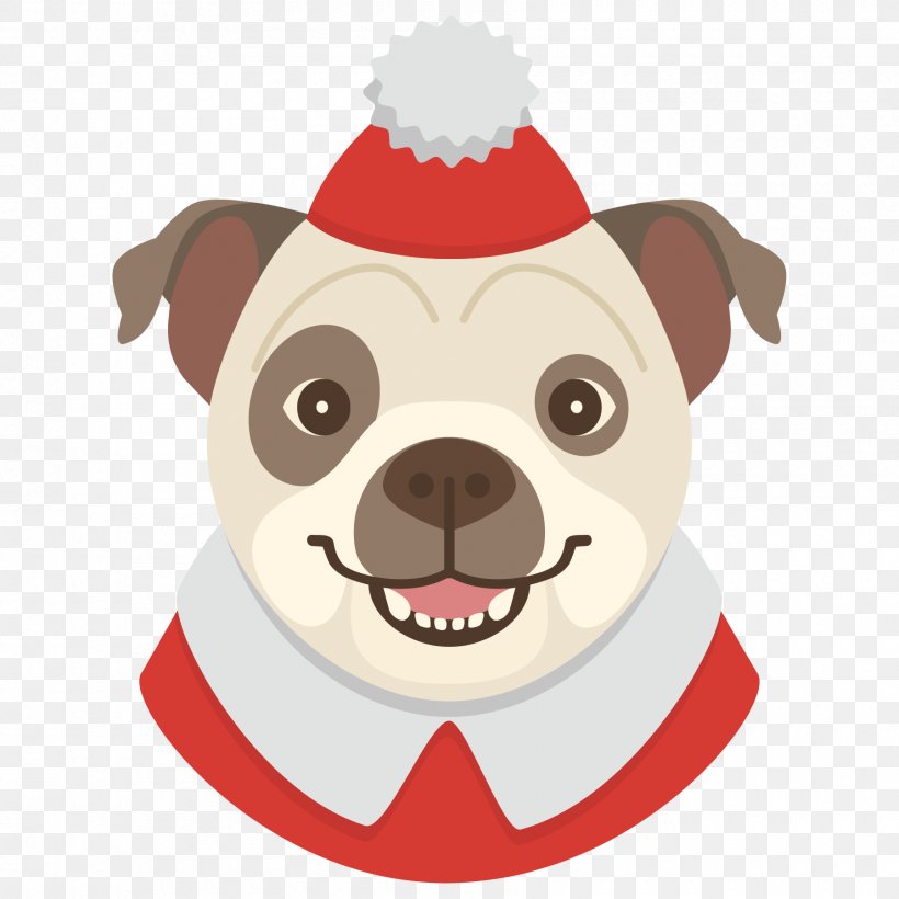 Puppy Pug Vector Graphics Cartoon Clip Art, PNG, 1800x1800px, Puppy, Carnivoran, Cartoon, Christmas, Christmas Day Download Free
