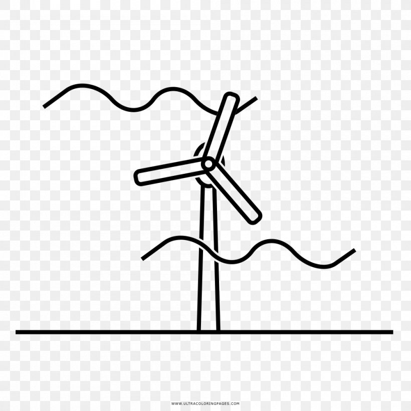 Wind Power Energy Drawing Coloring Book, PNG, 1000x1000px, Wind Power, Acciona, Area, Black, Black And White Download Free