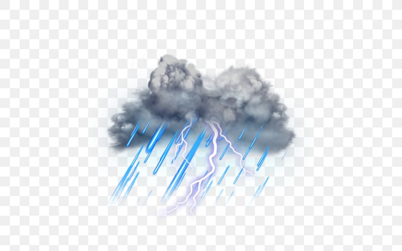 Thunderstorm Lightning Cloud, PNG, 512x512px, Thunderstorm, Blue, Cloud, Drop, Electric Blue Download Free