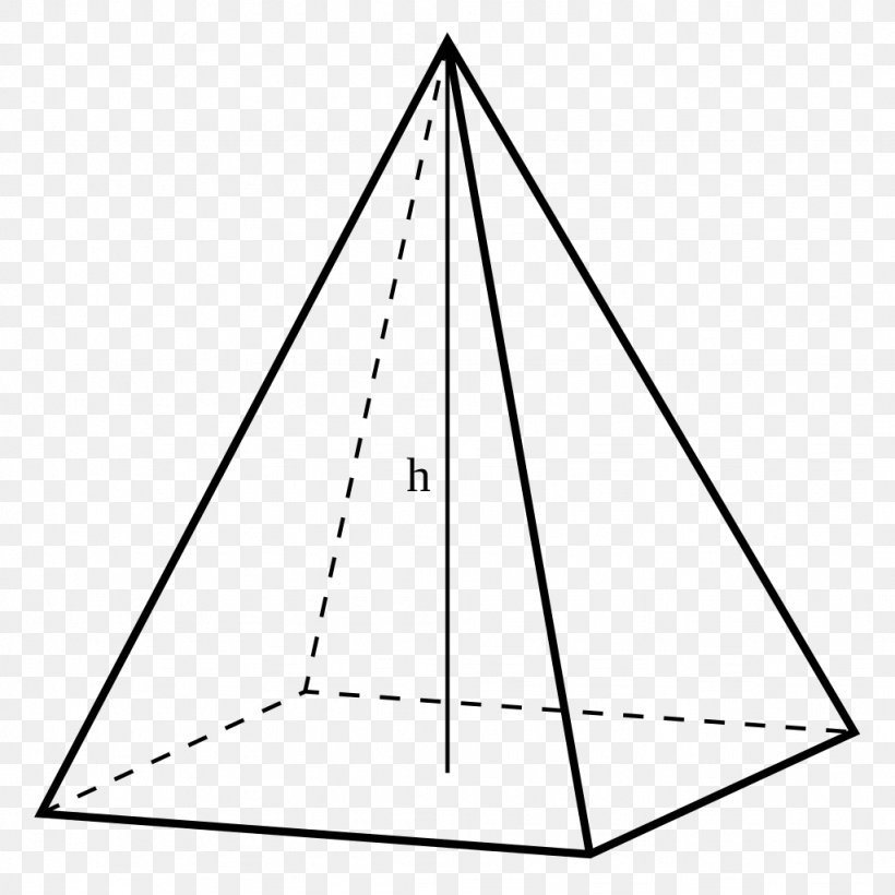 Egyptian Pyramids Drawing Line Three-dimensional Space, PNG, 1024x1024px, Pyramid, Area, Black And White, Diagram, Drawing Download Free