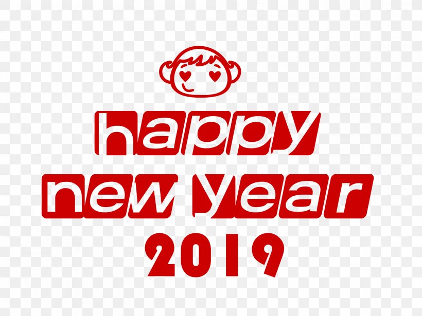 Happy New Year 2019, PNG, 2000x1500px, Logo, Area, Brand, Point, Red Download Free