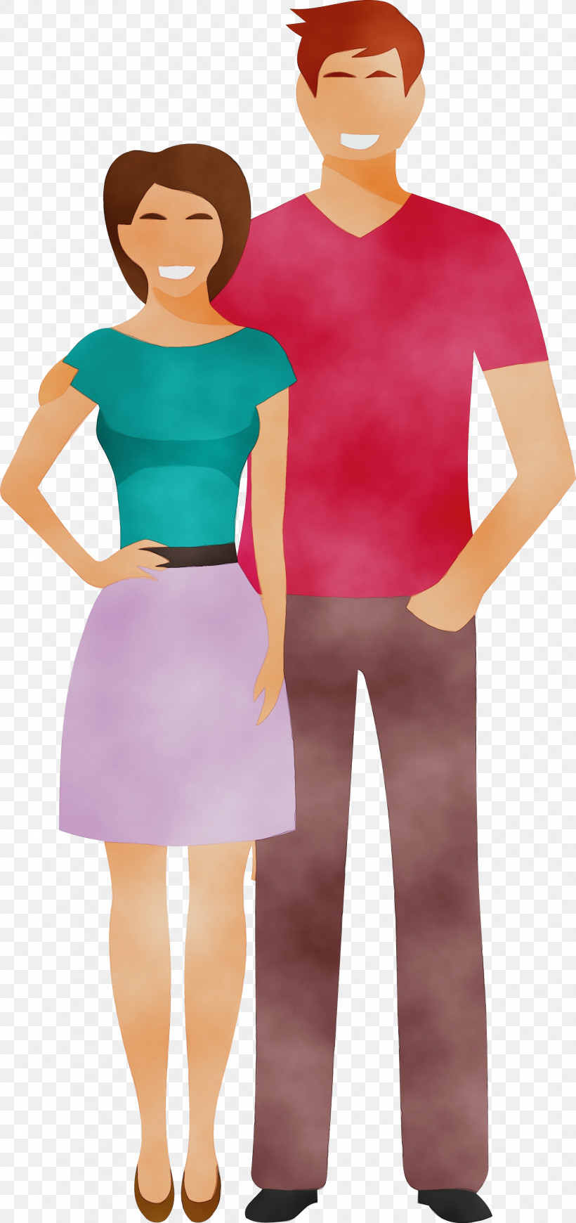Clothing Standing Pink Shoulder Neck, PNG, 1912x4059px, Couple, Clothing, Dress, Fashion Design, Joint Download Free