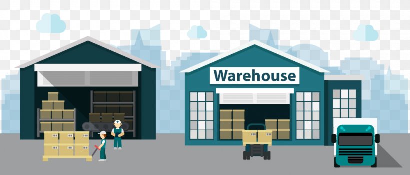 Warehouse Business Transport, PNG, 1000x427px, Warehouse, Brand, Building, Business, Cartoon Download Free