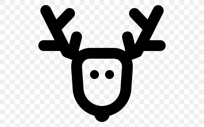Reindeer Santa Claus Rudolph, PNG, 512x512px, Reindeer, Animal, Antler, Black And White, Christmas Download Free