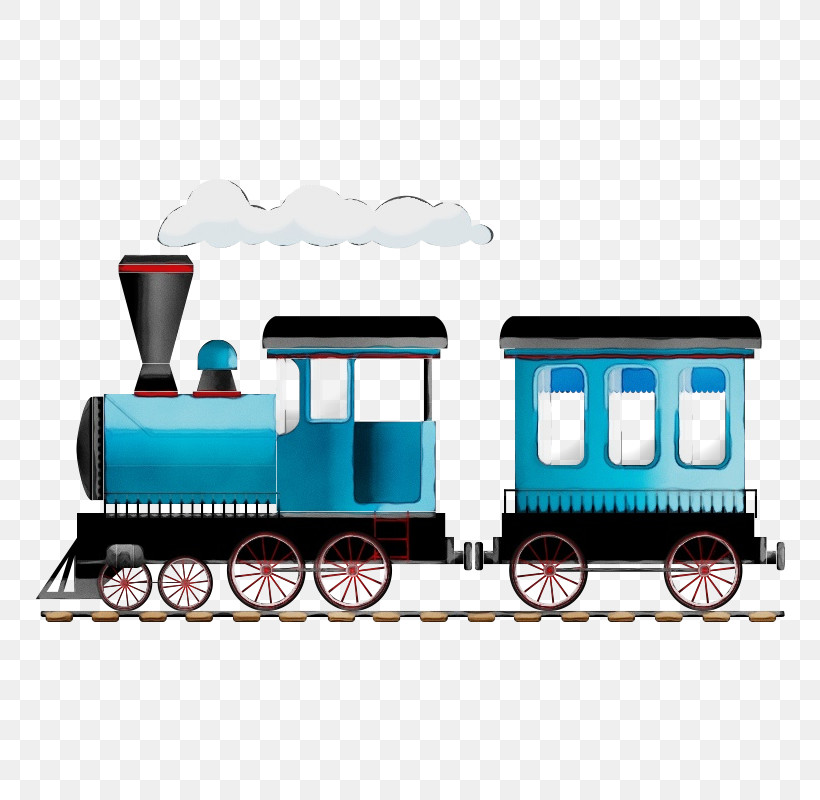 Train Locomotive Transport Vehicle Rolling Stock, PNG, 800x800px, Watercolor, Locomotive, Paint, Railroad Car, Rolling Download Free