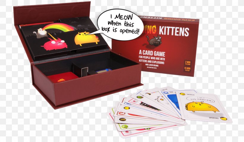 Exploding Kittens Cat Meow Game, PNG, 1300x760px, Exploding Kittens, Box, Card Game, Carton, Cat Download Free