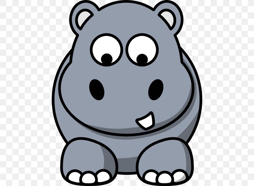 Hippopotamus Clip Art Drawing Vector Graphics Cartoon, PNG, 486x600px, Hippopotamus, Artwork, Baby Hippo, Black And White, Carnivoran Download Free