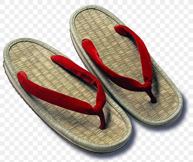Footwear Flip-flops Slipper Red Shoe, PNG, 2040x1716px, Watercolor, Brown, Flipflops, Footwear, Paint Download Free