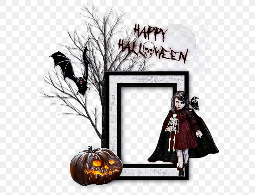 Picture Frame, PNG, 600x628px, Trickortreat, Black Cat, Picture Frame, Plant, Pumpkin Download Free