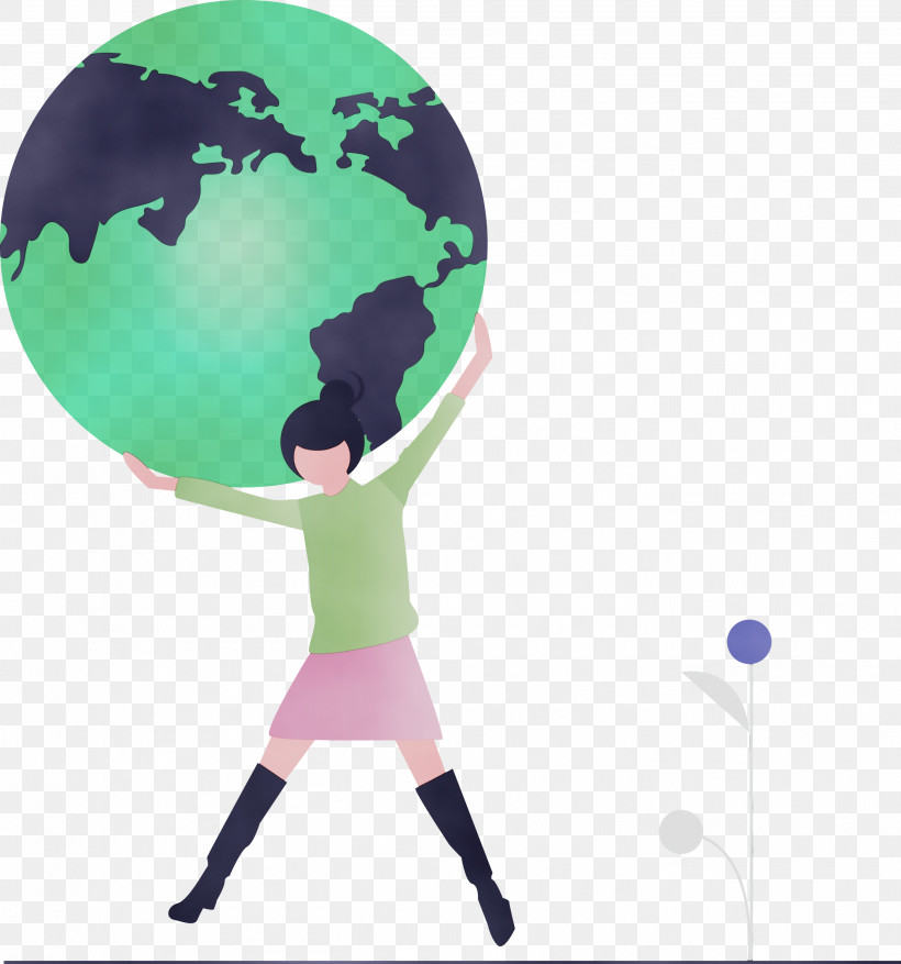 Green World Globe Earth, PNG, 2804x3000px, Earth, Girl, Globe, Green, Paint Download Free