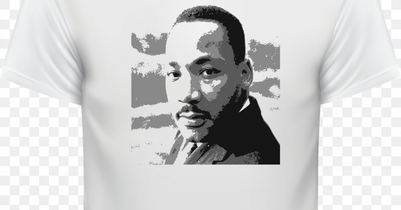 Martin Luther King Jr. T-shirt White Shoulder Sleeve, PNG, 1200x630px, Martin Luther King Jr, Black, Black And White, Brand, Clothing Download Free