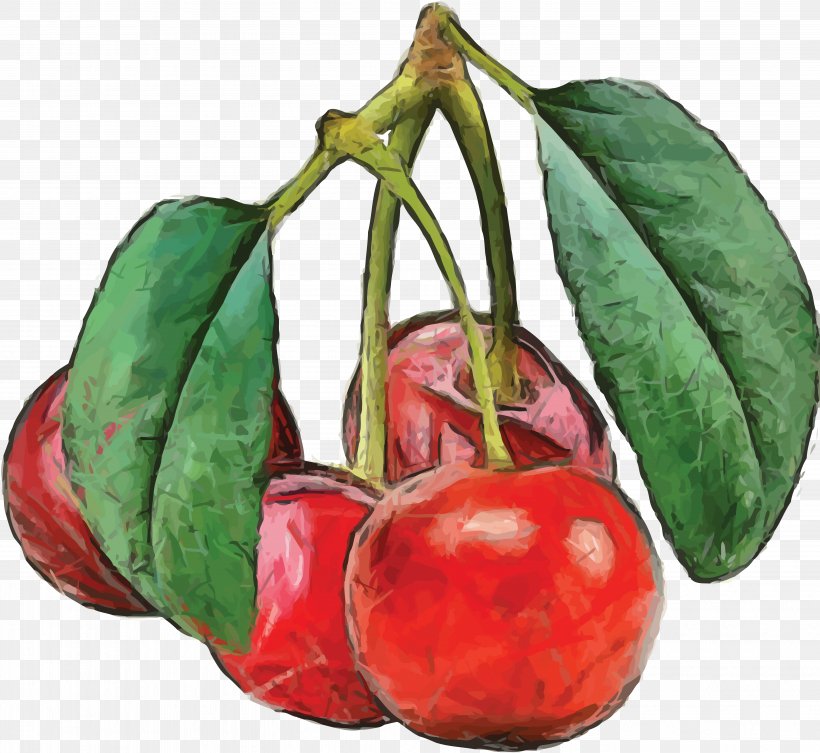 Watercolor Painting, PNG, 5782x5316px, Watercolor Painting, Apple, Cherry, Drawing, Food Download Free