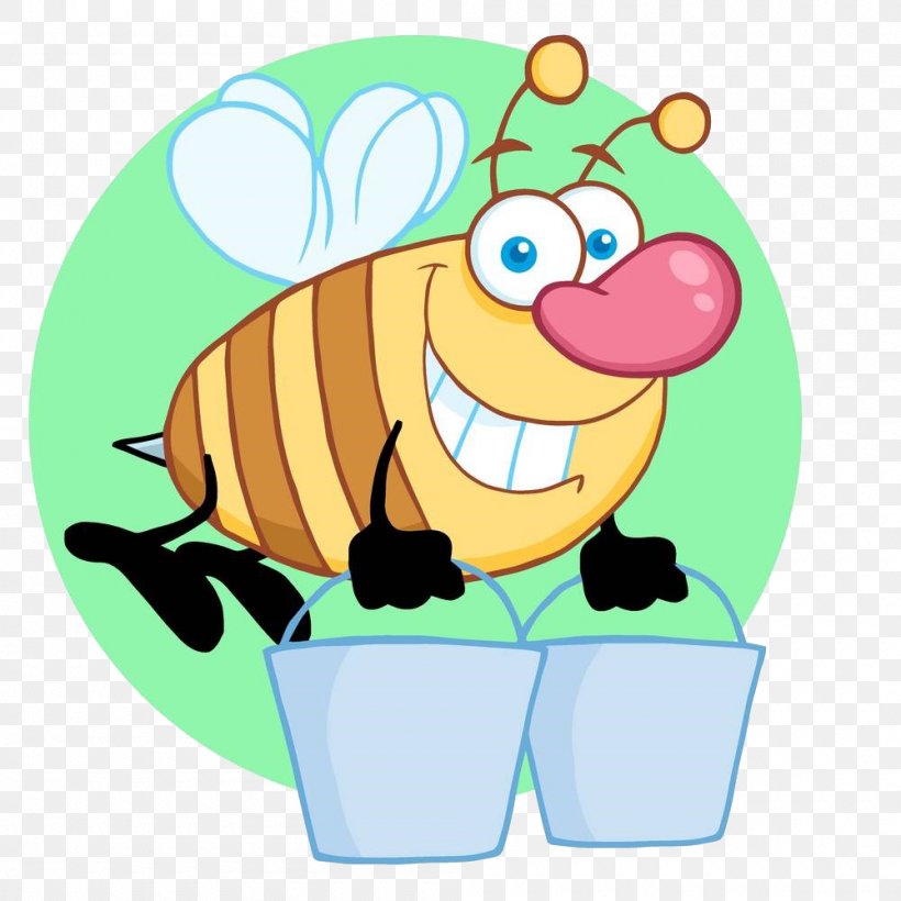 Worker Bee Clip Art, PNG, 1000x1000px, Bee, Art, Artwork, Beehive, Cartoon Download Free
