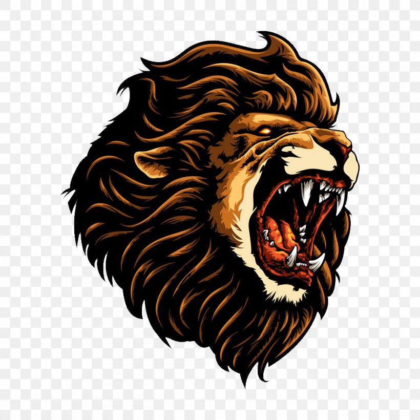 Angry lion roaring logo vector icon  CanStock