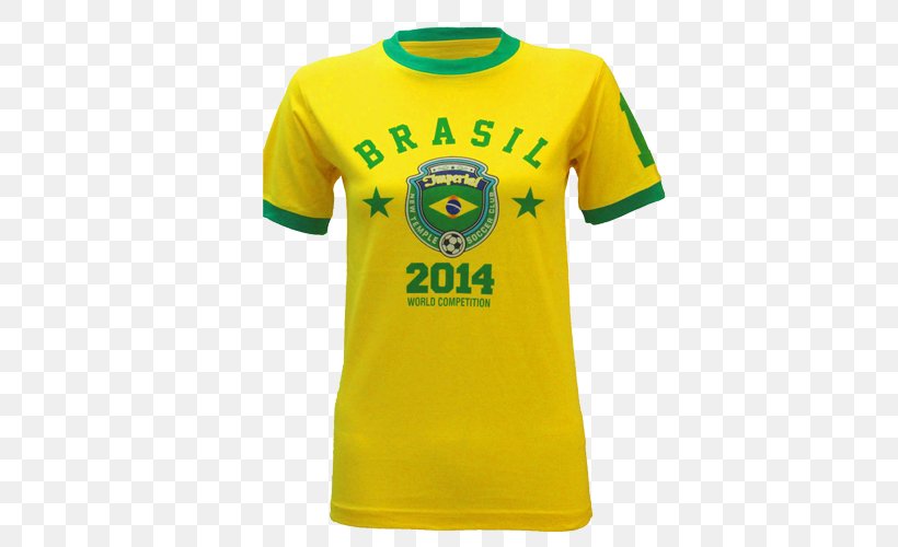 T-shirt 2014 FIFA World Cup Brazil Sleeve Crew Neck, PNG, 500x500px, 2014 Fifa World Cup, Tshirt, Active Shirt, Brand, Brazil Download Free