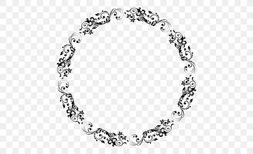 Circle Decorative Arts Ornament Clip Art, PNG, 500x500px, Decorative Arts, Black And White, Body Jewelry, Bracelet, Chain Download Free