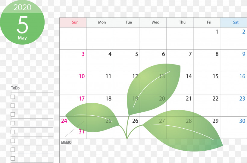 May 2020 Calendar May Calendar 2020 Calendar, PNG, 3000x1982px, 2020 Calendar, May 2020 Calendar, Flower, Green, Leaf Download Free