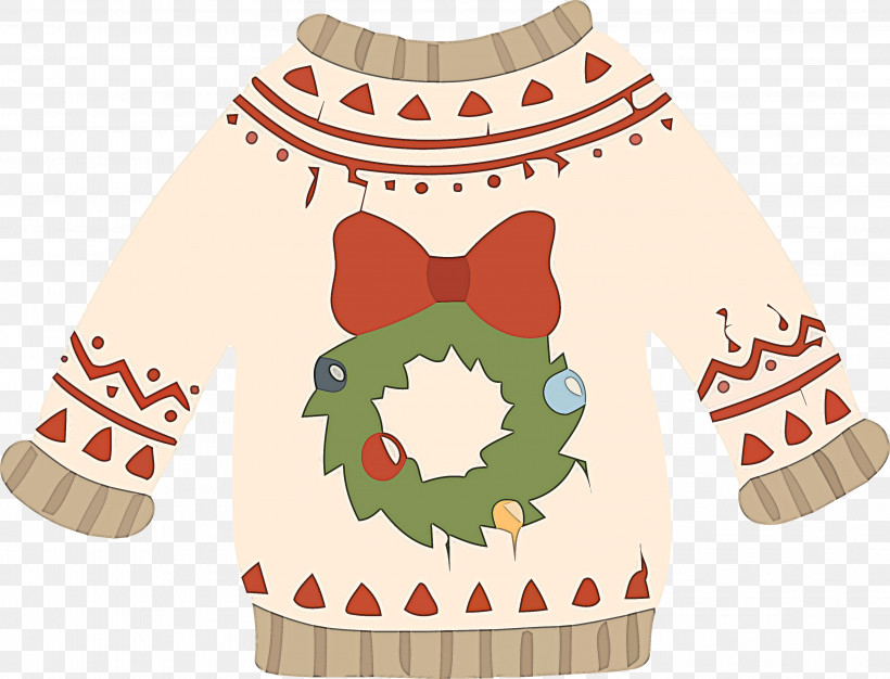 Reindeer, PNG, 3158x2412px, Christmas Sweater, Baby Toddler Clothing, Beige, Cartoon Sweater, Christmas Download Free