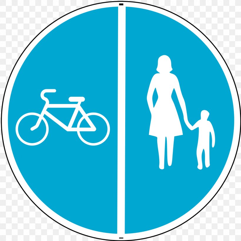 Traffic Sign Bicycle Shared Use Path Cycling Segregated Cycle Facilities, PNG, 1024x1024px, Traffic Sign, Area, Bicycle, Blue, Brand Download Free