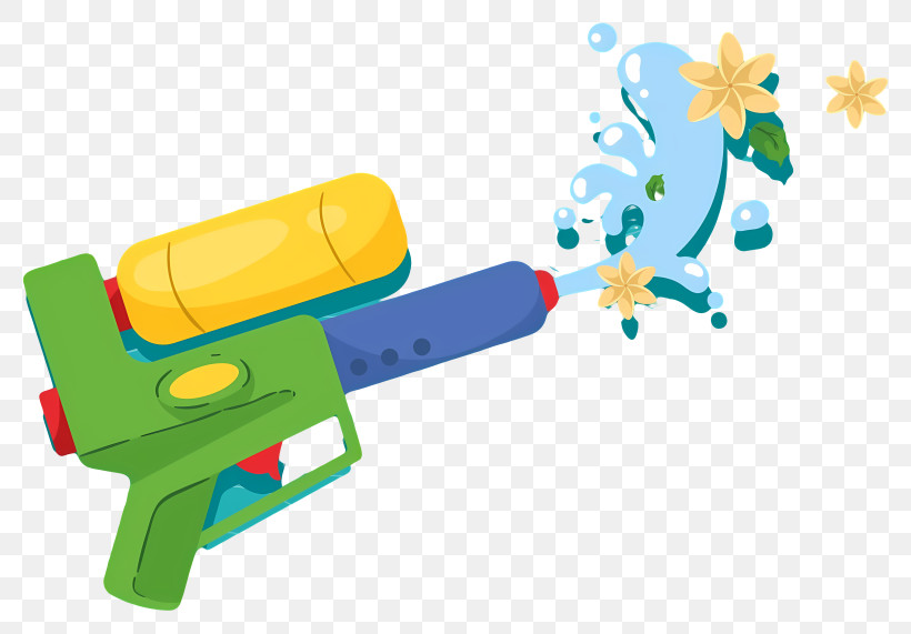 Toy Water Gun - Colorful Water Gun Splashing Water PNG