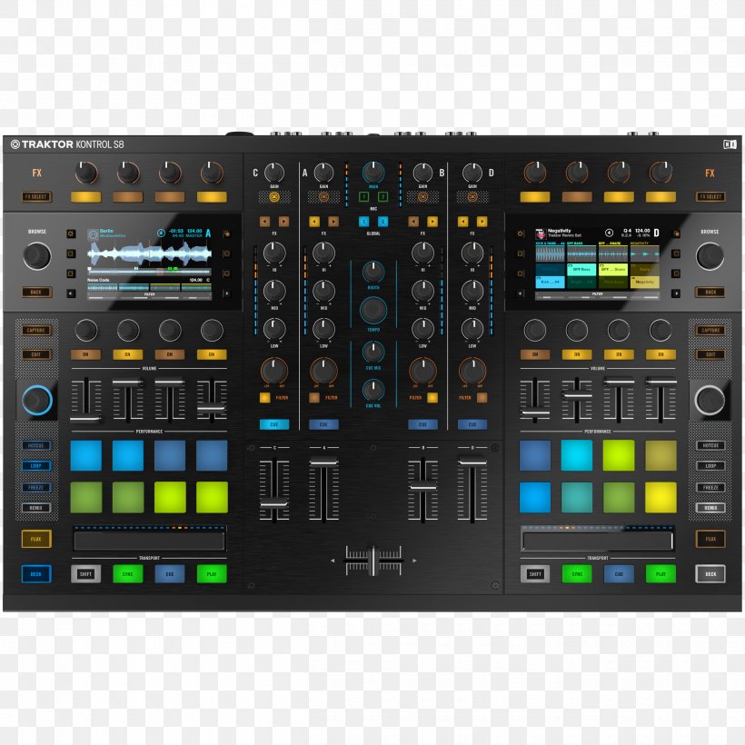 Native Traktor Kontrol S8 Disc Jockey Native Instruments DJ Controller, PNG, 2500x2500px, Watercolor, Cartoon, Flower, Frame, Heart Download Free