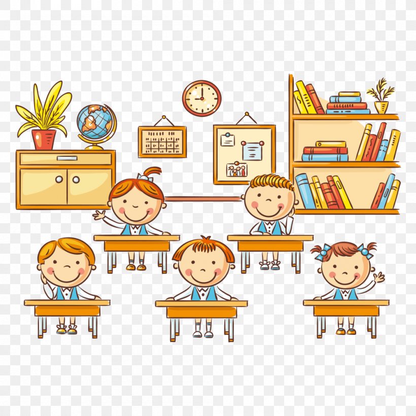 Student Cartoon Classroom Lesson, PNG, 1000x1000px, Student, Area, Bookcase, Boy, Cartoon Download Free