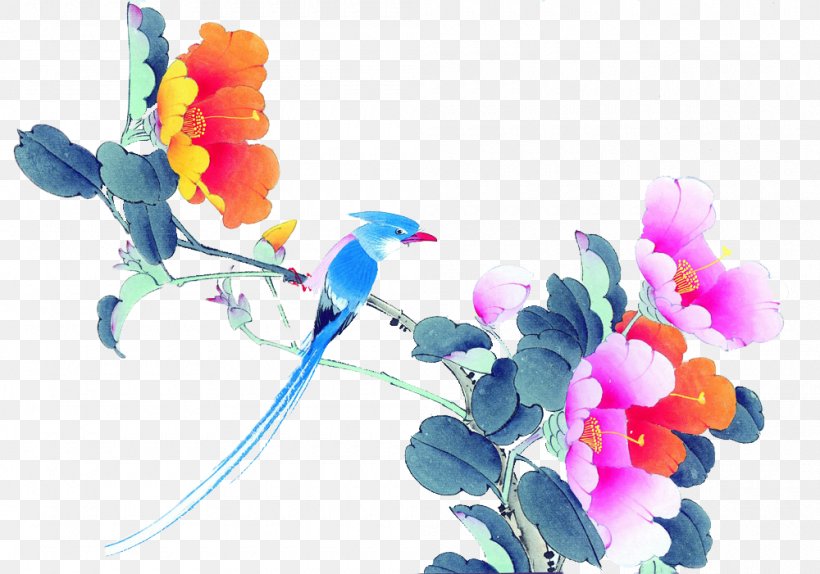China Bird-and-flower Painting Chinese Painting, PNG, 1000x701px, China, Blossom, Blue, Branch, Chinese Painting Download Free