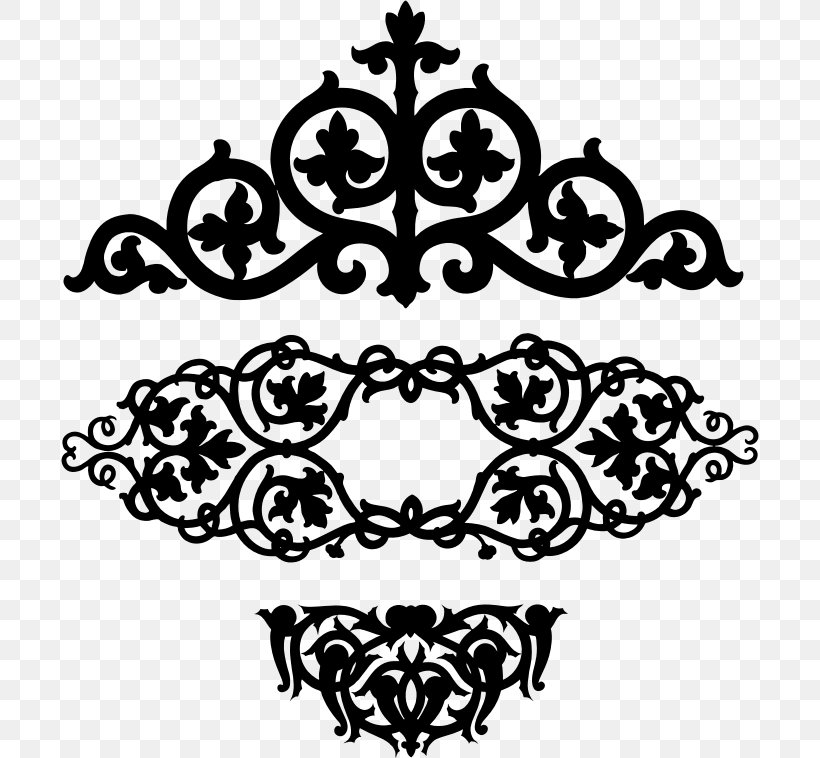 Motif Ornament Clip Art, PNG, 698x758px, Motif, Art, Black, Black And White, Flower Download Free