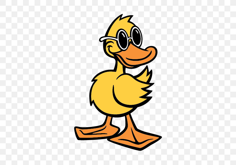 Bird Duck Cartoon Ducks, Geese And Swans Yellow, PNG, 576x576px, Bird, Beak, Cartoon, Duck, Ducks Geese And Swans Download Free