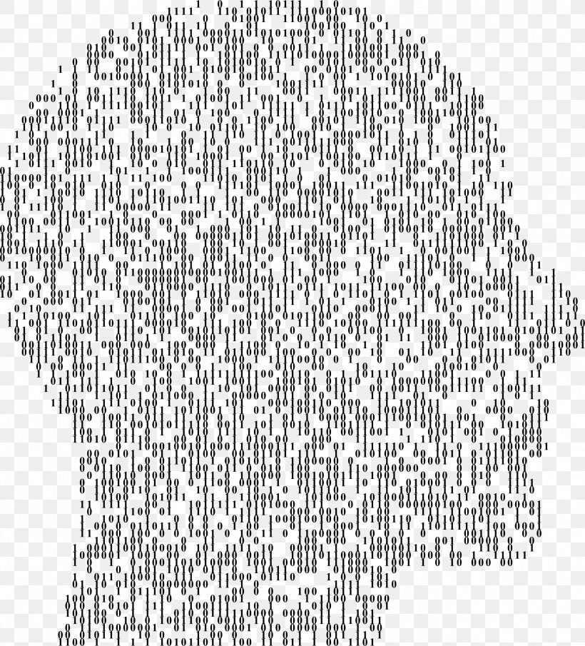 Human Head Concrete Poetry Skull Thought, PNG, 2087x2305px, Human Head, Area, Binary Number, Black And White, Brain Download Free