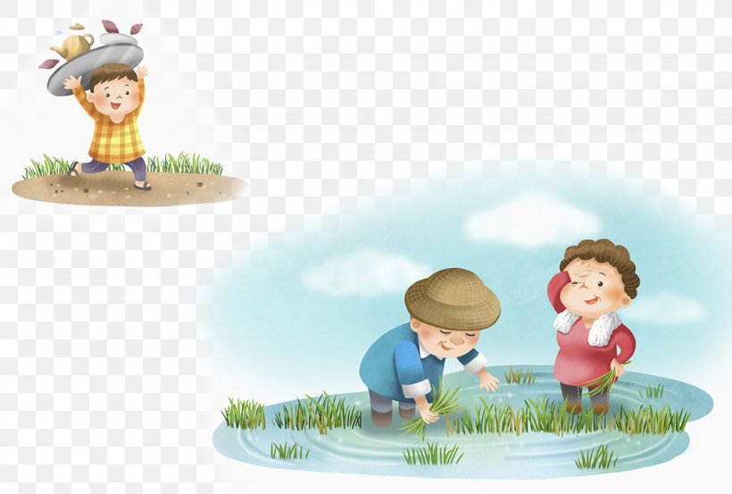 Paddy Field Illustration, PNG, 1024x691px, Paddy Field, Cartoon, Child, Grass, Human Behavior Download Free